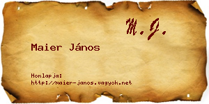 Maier János névjegykártya