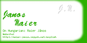 janos maier business card