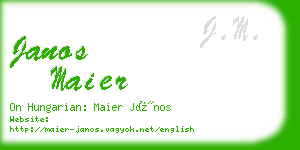 janos maier business card